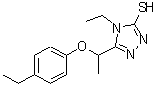 结构式 CAS# 669708-91-2, 4-乙基-5-[1-(4-乙基苯氧基)乙基]-4H-1,2,4-三唑-3-硫醇