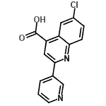 structure of CAS# 669709-49-3, 6-Chloro-2-(3-pyridinyl)-4-quinolinecarboxylic acid;6-chloro-2-(3-pyridyl)quinoline-4-carboxylic acid;6-chloro-2-(pyridin-3-yl)quinoline-4-carboxylic acid;6-Chloro-2-pyridin-3-ylquinoline-4-carboxylic acid