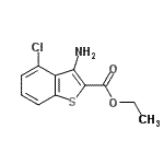 structure of CAS# 67189-92-8, Ethyl 3-amino-4-chloro-1-benzothiophene-2-carboxylate;ethyl 3-amino-4-chloro-1-benzothiophene-2-carboxylate;ETHYL3-AMINO-4-CHLOROBENZO[B!THIOPHEN-2-CARBOXYLATE,97;MFCD00661179