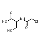 structure of CAS# 67206-28-4, N-(Chloroacetyl)serine;Chloroacetyl-DL-serine;N-Chloroacetyl-DL-serine;MFCD00020416