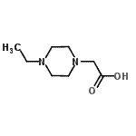 structure of CAS# 672285-91-5, (4-Ethyl-1-piperazinyl)acetic acid;(4-Ethyl-piperazin-1-yl)-acetic acid;(4-ethylpiperazin-1-yl)acetic acid dihydrochloride;1-piperazineacetic acid, 4-ethyl-, dihydrochloride