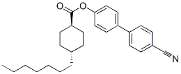 structure of CAS# 67284-61-1, trans-4-Heptyl-Cyclohexanecarboxylic Acid 4'-Cyano(1,1'-Biphenyl)-4-Ylester;4-Heptyl-1-Cyclohexanecarboxylic Acid [4-(4-Cyanophenyl)Phenyl] Ester;4-Heptylcyclohexane-1-Carboxylic Acid [4-(4-Cyanophenyl)Phenyl] Ester;Cyclohexanecarboxylic Acid, 4-Heptyl-, 4'-Cyano(1,1'-Biphenyl)-4-Ylester, Trans-