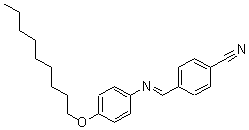 structure of CAS# 67363-89-7, 4-[[[4-(Nonyloxy)Phenyl]Imino]Methyl]-Benzonitrile;P-Cyanobenzylidene P-Nonyloxyaniline;Sbb007870;4-((E)-([4-(Nonyloxy)Phenyl]Imino)Methyl)Benzonitrile