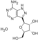 structure of CAS# 6742-12-7, 7-Amino-3-beta-D-Ribofuranosyl-1H-Pyrazolo[4,3-d]Pyrimidine Monohydrate;(2S,3R,4S,5R)-2-(7-Amino-2H-Pyrazolo[5,4-E]Pyrimidin-3-Yl)-5-(Hydroxymethyl)Tetrahydrofuran-3,4-Diol;(2S,3R,4S,5R)-2-(7-Amino-2H-Pyrazolo[5,4-E]Pyrimidin-3-Yl)-5-Methylol-Tetrahydrofuran-3,4-Diol;Fmc