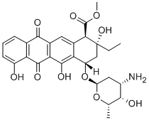 CAS#: 67508-88-7， (1R-(1-alpha,2-beta,4-beta))-1,2,3,4,6,11-Hexahydro-6,11-Dioxo-2-Ethyl-4-((2,3,6-Trideoxy-3-Amino-alpha-L-Lyxo-Hexopyranosyl)Oxy)-2,5,7-Trihydroxy-1-Naphthacenecarboxylic Acid Methyl Ester