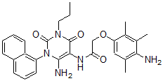 CAS#: 676148-78-0， N-[6-Amino-1,2,3,4-Tetrahydro-1-(1-Naphthalenyl)-2,4-Dioxo-3-Propyl-Pyrimidin-5-Yl]-2-(4-Amino-2,3,5-Trimethylphenoxy)-Acetamide