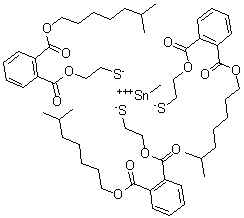 CAS#: 67907-14-6， Triisooctyl (methylstannylidyne)tris(thioethylene) triphthalate