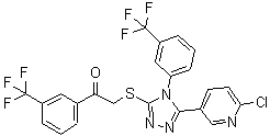 CAS#: 680217-03-2， 2-({5-(6-Chloro-3-pyridinyl)-4-[3-(trifluoromethyl)phenyl]-4H-1,2,4-triazol-3-yl}sulfanyl)-1-[3-(trifluoromethyl)phenyl]ethanone