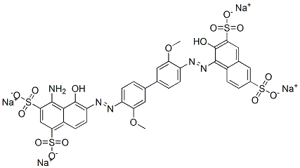 CAS#: 68084-21-9， 4-Amino-5-Hydroxy-6-[[4'-[(2-Hydroxy-3,6-Disulfo-1-Naphthalenyl)Azo]-3,3'-Dimethoxy[1,1'-Biphenyl]-4-Yl]Azo]-1,3-Naphthalenedisulfonic Acid Tetrasodium Salt