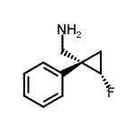 structure of CAS# 681806-71-3, 1-[(1R,2S)-2-Fluoro-1-phenylcyclopropyl]methanamine;((1R,2S)-2-fluoro-1-phenylcyclopropyl)methanamine