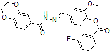 CAS#: 6828-30-4， [4-[(7,10-Dioxabicyclo[4.4.0]Deca-2,4,11-Triene-3-Carbonylhydrazinylidene)Methyl]-2-Methoxy-Phenyl] 3-Fluorobenzoate