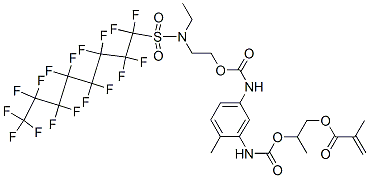 CAS#: 68298-72-6， 2-[[[[5-[[[2-[Ethyl[(Heptadecafluorooctyl)Sulphonyl]Amino]Ethoxy]Carbonyl]Amino]-2-Methylphenyl]Amino]Carbonyl]Oxy]Propyl Methacrylate