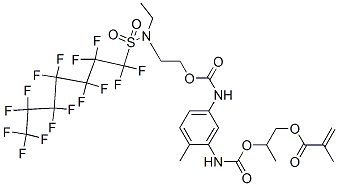 CAS#: 68298-73-7， 2-[[[[5-[[[2-[Ethyl[(Pentadecafluoroheptyl)Sulphonyl]Amino]Ethoxy]Carbonyl]Amino]-2-Methylphenyl]Amino]Carbonyl]Oxy]Propyl Methacrylate