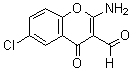 structure of CAS# 68301-77-9, 2-Amino-6-Chloro-3-Formylchromone;2-Amino-6-Chloro-4-Oxo-Chromene-3-Carbaldehyde;2-Amino-6-Chloro-4-Oxo-3-Chromenecarboxaldehyde;2-Amino-6-Chloro-4-Keto-Chromene-3-Carbaldehyde