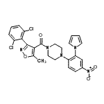CAS#: 683206-20-4， [3-(2,6-Dichlorophenyl)-5-methyl-1,2-oxazol-4-yl]{4-[4-nitro-2-(1H-pyrrol-1-yl)phenyl]-1-piperazinyl}methanone