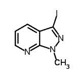 structure of CAS# 685522-76-3, 3-iodo-1-methyl-pyrazolo[3,4-b]pyridine;3-IODO-1-METHYL-1H-PYRAZOLO[3,4-B]PYRIDINE