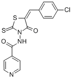 CAS#: 68710-99-6， N-(5-((4-Chlorophenyl)Methylene)-4-Oxo-2-Thioxo-3-Thiazolidinyl)-4-Pyridinecarboxamide