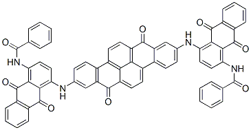 CAS#: 68834-03-7， N,N'-[(7,14-Dihydro-7,14-Dioxodibenzo[b,def]Chrysene-2,9-Diyl)Bis[Imino(9,10-Dihydro-9,10-Dioxoanthracene-4,1-Diyl)]]Bis(Benzamide)