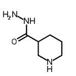 structure of CAS# 689758-90-5, 3-Piperidinecarbohydrazide;3-piperidinecarboxylic acid, hydrazide;MFCD03941391;N-Amino-3-piperidylcarboxamide