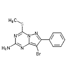 CAS#: 690275-79-7， 8-Bromo-4-(methylsulfanyl)-7-phenylpyrazolo[1,5-a][1,3,5]triazin-2-amine