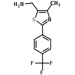 structure of CAS# 690632-25-8, 1-{4-Methyl-2-[4-(trifluoromethyl)phenyl]-1,3-thiazol-5-yl}methanamine;(4-methyl<wbr>-2-(4-(tr<wbr>ifluorome<wbr>thyl)phen<wbr>yl)thiazo<wbr>l-5-yl)me<wbr>thanamine;(4-METHYL<wbr>-2-[4-(TR<wbr>IFLUOROME<wbr>THYL)PHEN<wbr>YL]-1,3-T<wbr>HIAZOL-5-<wbr>YL)METHAN<wbr>AMINE;{4-Methyl<wbr>-2-[4-(tr<wbr>ifluorome<wbr>thyl)phen<wbr>yl]-1,3-t<wbr>hiazol-5-<wbr>yl}methan<wbr>amine