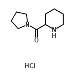 structure of CAS# 690634-81-2, 2-Piperidinyl(1-pyrrolidinyl)methanone hydrochloride (1:1);2-[(pyrrolidin-1-yl)carbonyl]piperidine hydrochloride;2-piperidyl pyrrolidinyl ketone, chloride;MFCD06407992