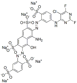 CAS#: 69140-63-2， Pentasodium 4-Amino-3-[[5-[(5-Chloro-2,6-Difluoro-4-Pyrimidinyl)Amino]-2-Sulphonatophenyl]Azo]-6-[(2,5-Disulphonatophenyl)Azo]-5-Hydroxynaphthalene-2,7-Disulphonate