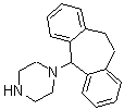structure of CAS# 69159-50-8, 1-(10,11-Dihydro-5H-Dibenzo[a,d]Cyclohepten-5-Yl)-Piperazine;Brn 0546695;Piperazine, 1-(10,11-Dihydrodibenzo(A,D)Cyclohepten-5-Yl)-;1-(Dibenzosuberyl)-Piperazine