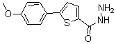 structure of CAS# 69202-24-0, 5-(4-Methoxyphenyl)-2-Thiophenecarboxylicacid Hydrazide;5-(4-Methoxyphenyl)-2-Thiophenecarbohydrazide;Zinc03883621;1Y-0700