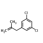structure of CAS# 69278-44-0, 1,3-Dichloro-5-(2-methyl-2-propen-1-yl)benzene;3-(3,5-Dichlorophenyl)-2-methyl-1-propene