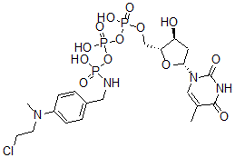 CAS#: 69564-70-1， Thymidine 5'-(trihydrogen diphosphate) P'-anhydride with ((4-((2-chloroethyl)methylamino)phenyl)methyl)phosphoramidic acid