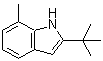 结构式 CAS# 69622-42-0, 7-甲基-2-(2-甲基-2-丙基)-1H-吲哚
