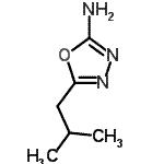 structure of CAS# 69741-90-8, 5-Isobutyl-1,3,4-oxadiazol-2-amine;MFCD09041824