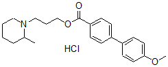 CAS#: 69766-24-1， 4'-Methoxy-[1,1'-Biphenyl]-4-carboxylic acid 3-(2-methyl-1-piperidinyl)propyl ester hydrochloride