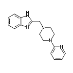 structure of CAS# 70006-24-5, 2-{[4-(2-Pyridinyl)-1-piperazinyl]methyl}-1H-benzimidazole;2-((4-(py<wbr>ridin-2-y<wbr>l)piperaz<wbr>in-1-yl)m<wbr>ethyl)-1H<wbr>-benzo[d]<wbr>imidazole;2-(4-Pyridin-2-yl-piperazin-1-ylmethyl)-1H-benzoimidazole;2-[[4-(Pyridin-2-yl)piperazin-1-yl]methyl]-1H-benzimidazole