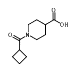 structure of CAS# 700815-60-7, 1-(Cyclobutylcarbonyl)-4-piperidinecarboxylic acid;1-Cyclobutanecarbonyl-piperidine-4-carboxylic acid;1-Cyclohexylcarbamoyl-piperidine-4-carboxylic acid;4-PIPERIDINECARBOXYLICACID, 1-(CYCLOBUTYLCARBONYL)-