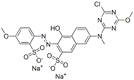 CAS#: 70210-19-4， Disodium 7-[(4-Chloro-6-Methoxy-1,3,5-Triazin-2-Yl)Methylamino]-4-Hydroxy-3-[(4-Methoxy-2-Sulphonatophenyl)Azo]Naphthalene-2-Sulphonate