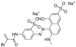 CAS 登录号：70210-39-8， 二钠5-[[4-[(2-溴-1-氧代烯丙基)氨基]-2-磺酸基苯基]偶氮]-4-羟基-6-(甲基氨基)萘-2-磺酸盐