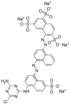 CAS 登录号：70224-59-8， 四钠5-[[4-[[4-[(4-氨基-6-氯-1,3,5-三嗪-2-基)氨基]-7-磺酸基-1-萘基]偶氮]-1-萘基]偶氮]萘-1,3,6-三磺酸盐