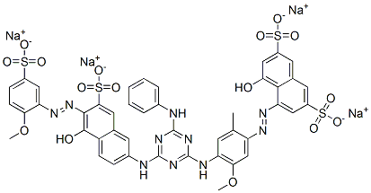 CAS#: 70236-51-0， 4-Hydroxy-5-[[4-[[4-[[5-Hydroxy-6-[(2-Methoxy-5-Sulfophenyl)Azo]-7-Sulfo-2-Naphthalenyl]Amino]-6-(Phenylamino)-1,3,5-Triazin-2-Yl]Amino]-5-Methoxy-2-Methylphenyl]Azo]-2,7-Naphthalenedisulfonic Acid Tetrasodium Salt