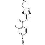 CAS 登录号:704875-40-1, 4-氰基-N-(2-乙基-2H-四唑-5-基)-2-氟苯甲酰胺