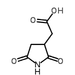 structure of CAS# 705279-41-0, (2,5-Dioxo-3-pyrrolidinyl)acetic acid;(2,5-Dioxopyrrolidin-3-yl)acetic acid;2-(2,5-dioxopyrrolidin-3-yl)acetic acid;MFCD09036137