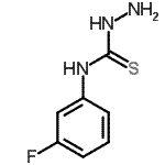 structure of CAS# 70619-48-6, N-(3-Fluorophenyl)hydrazinecarbothioamide;[(3-fluorophenyl)amino]hydrazinomethane-1-thione;4-(3-Fluorophenyl)-3-thiosemicarbazide;4-(3-Fluorophenyl)-3-thiosemicarbazide 97%