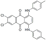 结构式 CAS# 70729-59-8, 6,7-二氯-1,4-二((4-甲基苯基)氨基)蒽醌