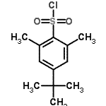structure of CAS# 70823-04-0, 2,6-Dimethyl-4-(2-methyl-2-propanyl)benzenesulfonyl chloride;2,6-Dimethyl-4-tert-butylbenzenesulfonyl chloride;4-tert-butyl-2,6-dimethyl-benzenesulfonyl chloride;4-TERT-BUTYL-2,6-DIMETHYLBENZENESULFONYLCHLORIDE