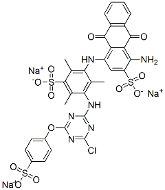 CAS#: 70900-41-3， Trisodium 1-Amino-4-[[3-[[4-Chloro-6-(4-Sulphonatophenoxy)-1,3,5-Triazin-2-Yl]Amino]-2,4,6-Trimethyl-5-Sulphonatophenyl]Amino]-9,10-Dihydro-9,10-Dioxoanthracene-2-Sulphonate