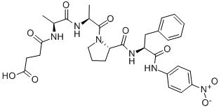 结构式 CAS# 70967-97-4, 琥珀酰-丙氨酰-丙氨酰-脯氨酰-苯丙氨酰-对硝基苯胺