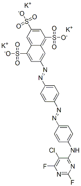 CAS#: 71720-86-0， Tripotassium 7-[[4-[[4-[(5-Chloro-2,6-Difluoro-4-Pyrimidinyl)Amino]Phenyl]Azo]Phenyl]Azo]Naphthalene-1,3,5-Trisulphonate