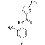 CAS#: 717858-87-2， N-(4-Fluoro-2-methylphenyl)-5-methyl-3-thiophenecarboxamide