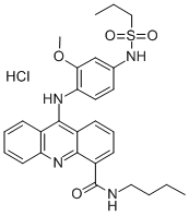 CAS#: 71803-08-2， N-Butyl-9-(4-(Propylsulfonamido)-2-Methoxyanilino)-4-Acridinecarboxamide Monohydrochloride